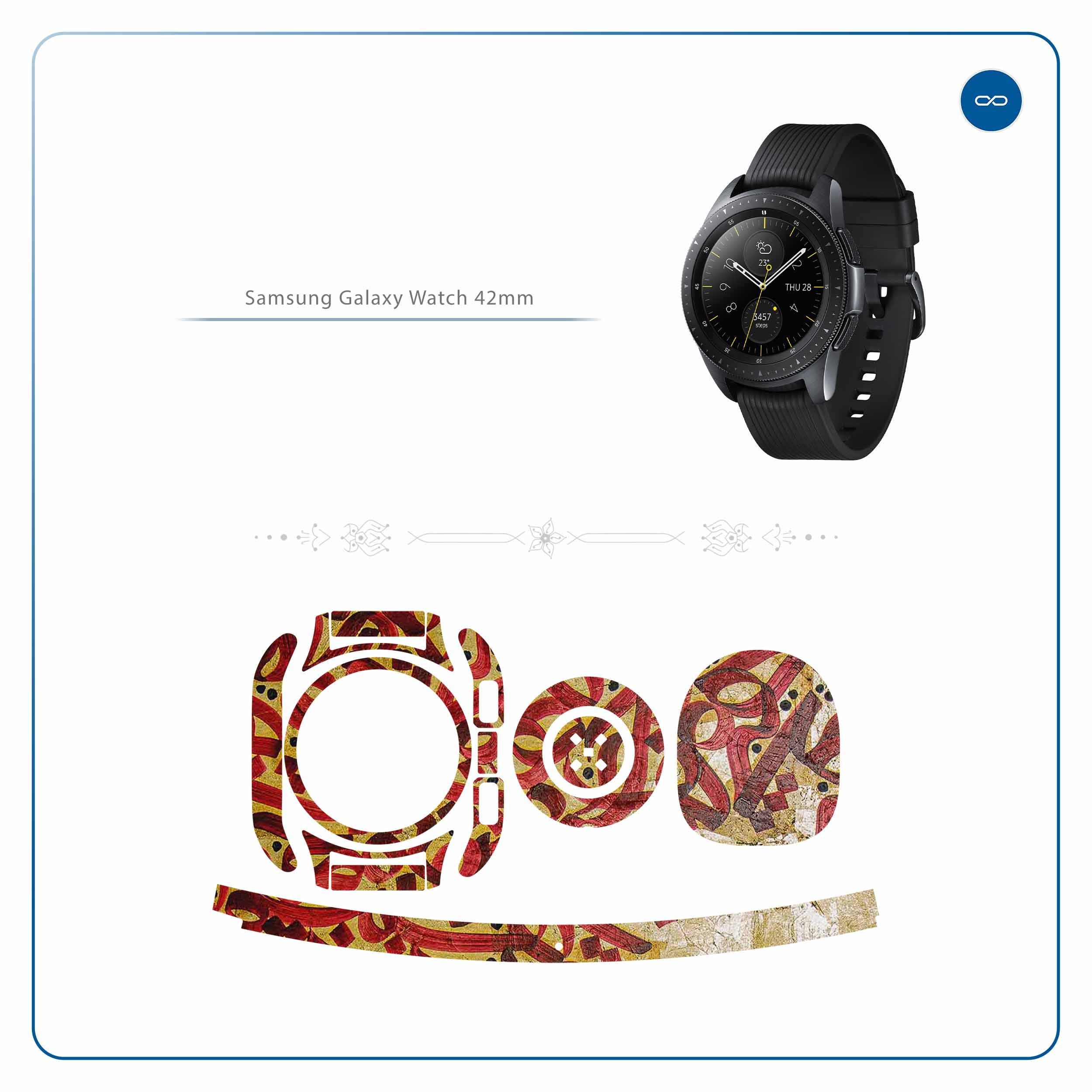 برچسب ماهوت طرح Nastaliq-6 مناسب برای ساعت هوشمند سامسونگ Galaxy Watch 42mm