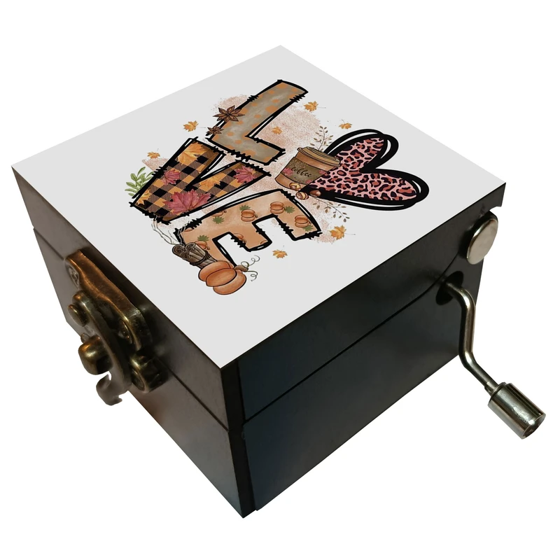 جعبه موزیکال مدل هندلی طرح عشق قلب love کد 2037