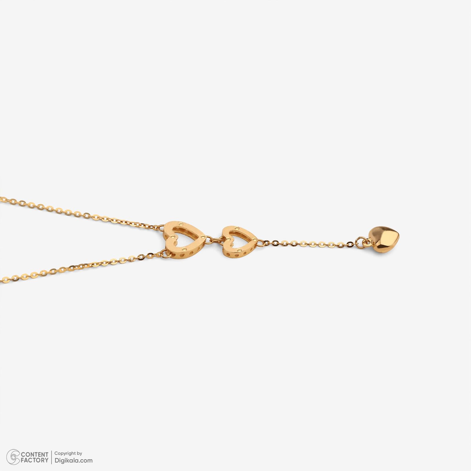 گردنبند طلا 18 عیار زنانه با زنجیر حلقه‌ای (فلامینگو) وی گالری مدل قلب کد NC2188 -  - 8
