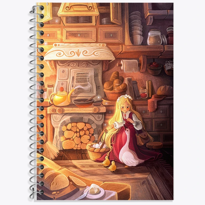 دفتر زبان 50 برگ خندالو مدل دو خط طرح دخترانه کد F543