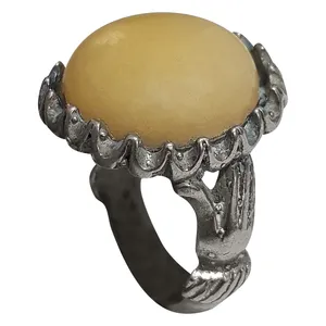 انگشتر نقره مردانه مدل عقیق شرف الارض ASA2011