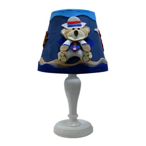 آباژور رومیزی اتاق کودک مدل خرس مهربان آبی