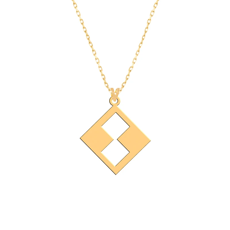 گردنبند طلا 18 عیار زنانه فرشته مدل هندسی WNLZ-000153