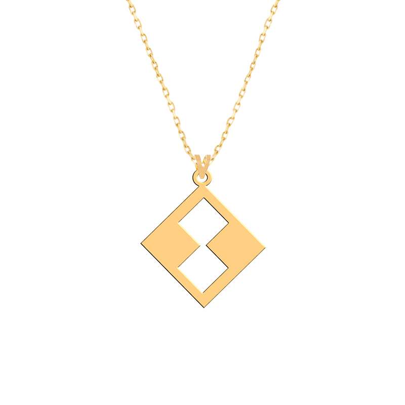 گردنبند طلا 18 عیار زنانه فرشته مدل هندسی WNLZ-000153