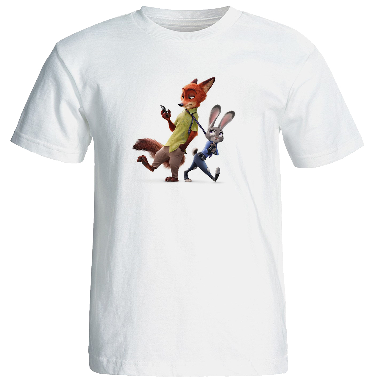 تی شرت آستین کوتاه مردانه طرح خرگوش و روباه کد ۸۰۰۳ 