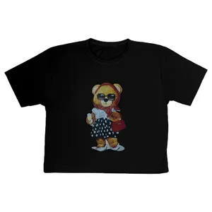 کراپ‌تاپ آستین کوتاه زنانه مدل تدی کد 6