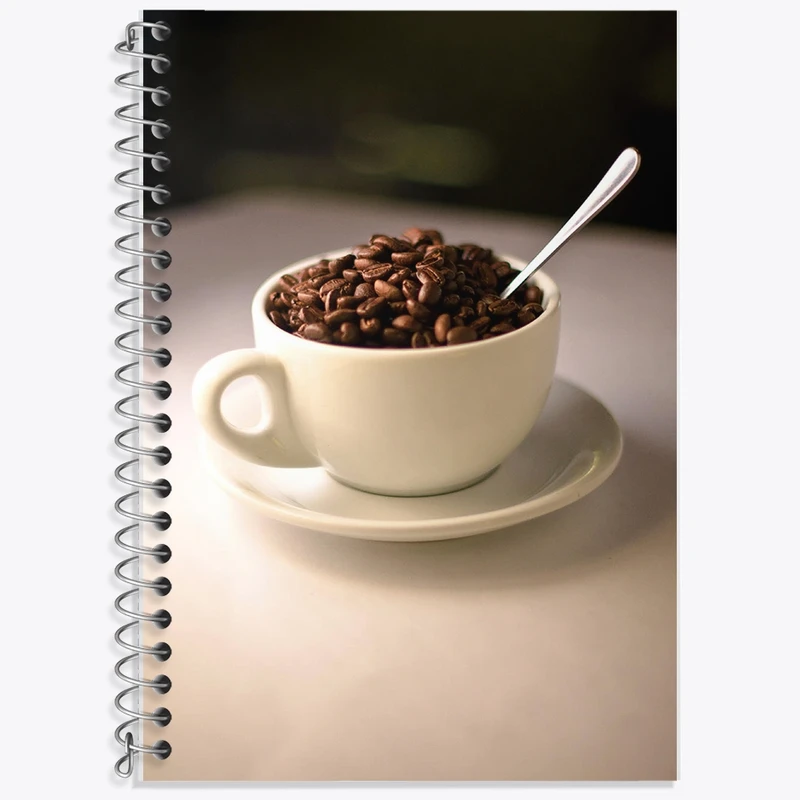 دفتر زبان 50 برگ خندالو مدل دو خط طرح قهوه (Coffee) کد F2509