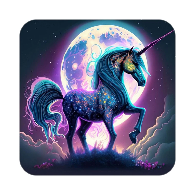 زیر لیوانی کاکتی طرح اسب تک شاخ و یونیکورن مدل mp31813