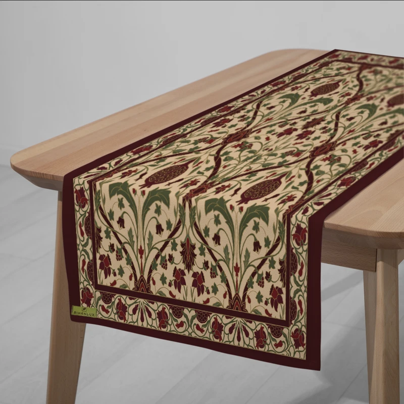 رانر ریحانلوکس مدل شکوفه انار کد RH130 سایز 145x45 سانتی‌متر