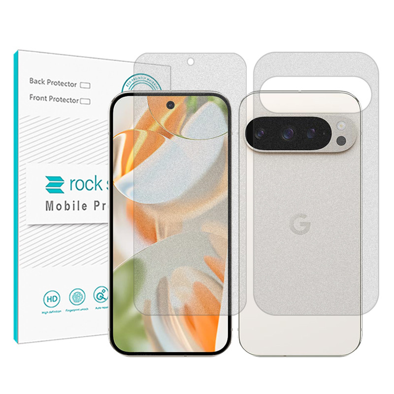 محافظ صفحه نمایش مات راک اسپیس مدل Resistant مناسب برای گوشی موبایل گوگل Pixel 9 Pro به همراه محافظ پشت گوشی
