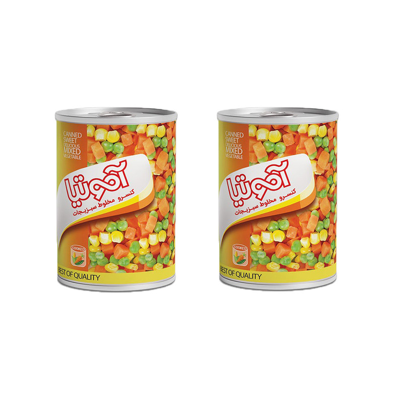  کنسرو مخلوط سبزیجات آموتیا - 400 گرم بسته 2 عددی
