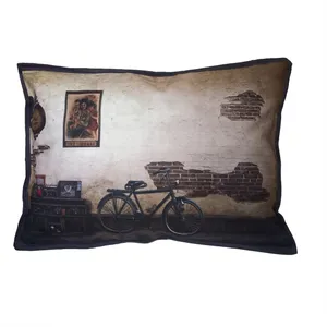 رو بالشی مدل مخمل ترک طرح سنتی دوچرخه