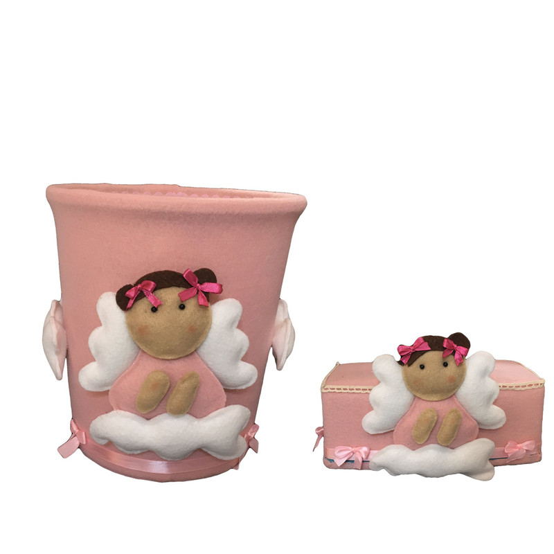 ست سطل و جادستمال کاغذی اتاق کودک طرح فرشته