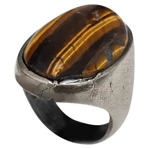 انگشتر نقره مردانه مدل چشم ببر سلطنتی CBS222220