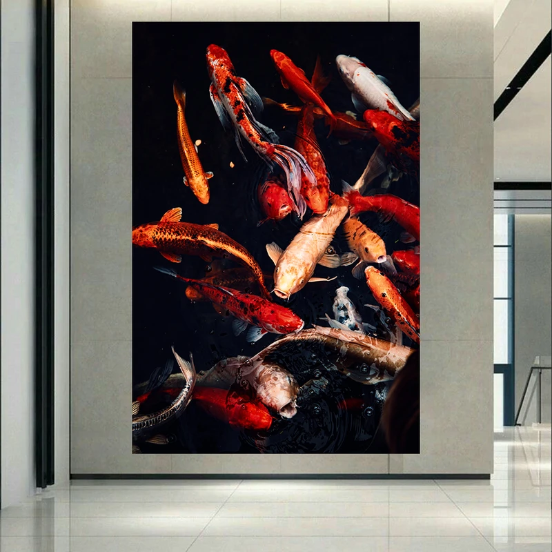 تابلو بوم طرح ماهی مدل koi fish کد AR4450