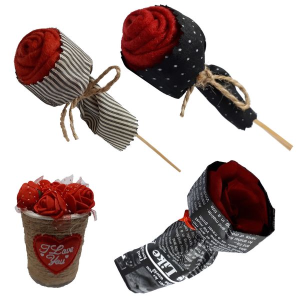 گلدان و گل مصنوعی مدل 3 redflower مجموعه 4 عددی گلدان و گل مصنوعی مدل 3 redflower مجموعه 4 عددی