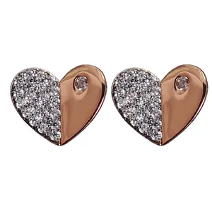 گوشواره دخترانه ژوپینگ مدل قلب آینه ای