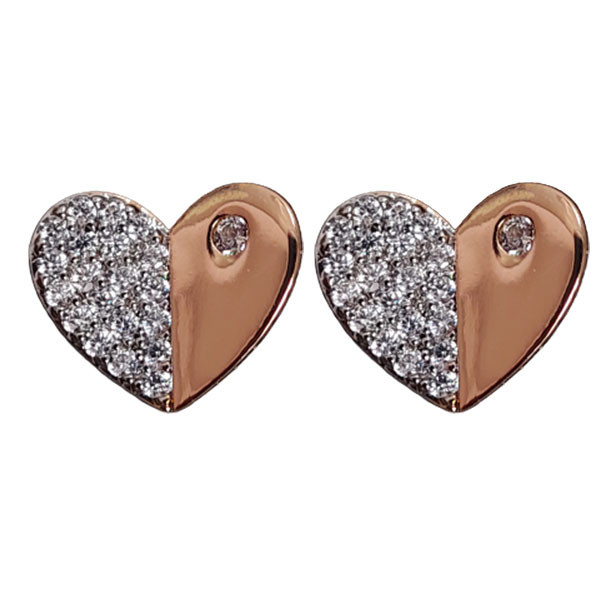 گوشواره دخترانه ژوپینگ مدل قلب آینه ای