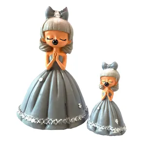 مجسمه مدل دختر پرنسس عروسکی مجموعه 2 عددی