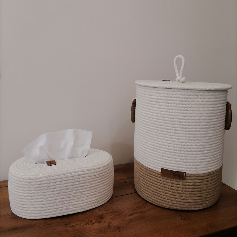 ست سطل و جای دستمال پیله مدل قیطانی کد 416