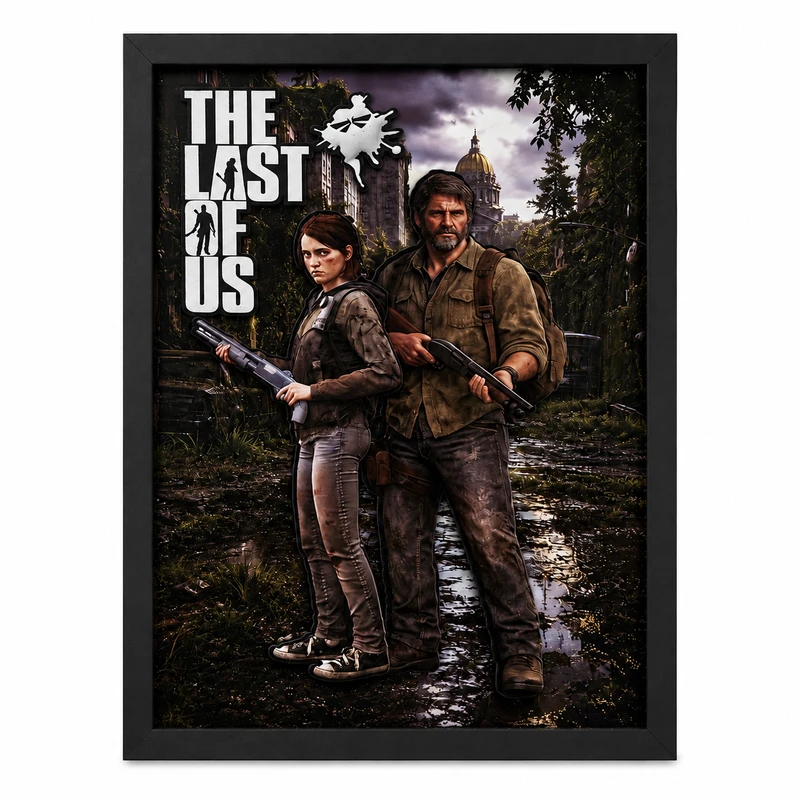 تابلو طرح سه بعدی مدل last of us فریم مشکی