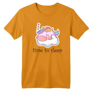 تی شرت آستین کوتاه بچگانه مدل یونیکورن کد ۳ رنگ پرتقالی