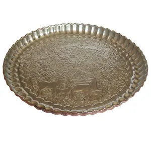 سینی مسی طرح آهو کد 2 قطر 44 سانتی متر