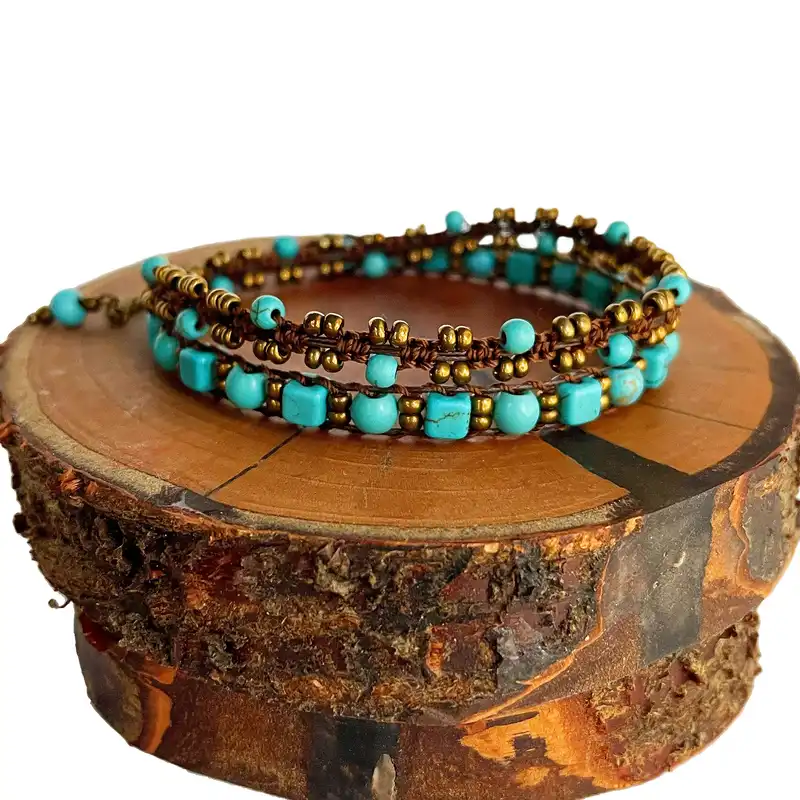 پابند زنانه دل تافته مدل پیچ چرمی فیروزه کد A31