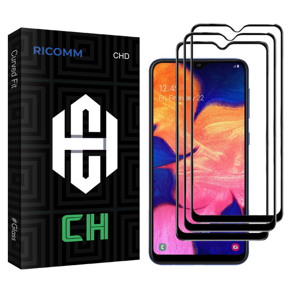 محافظ صفحه نمایش ریکام مدل CH glass مناسب برای گوشی موبایل سامسونگ Galaxy A20 بسته سه عددی