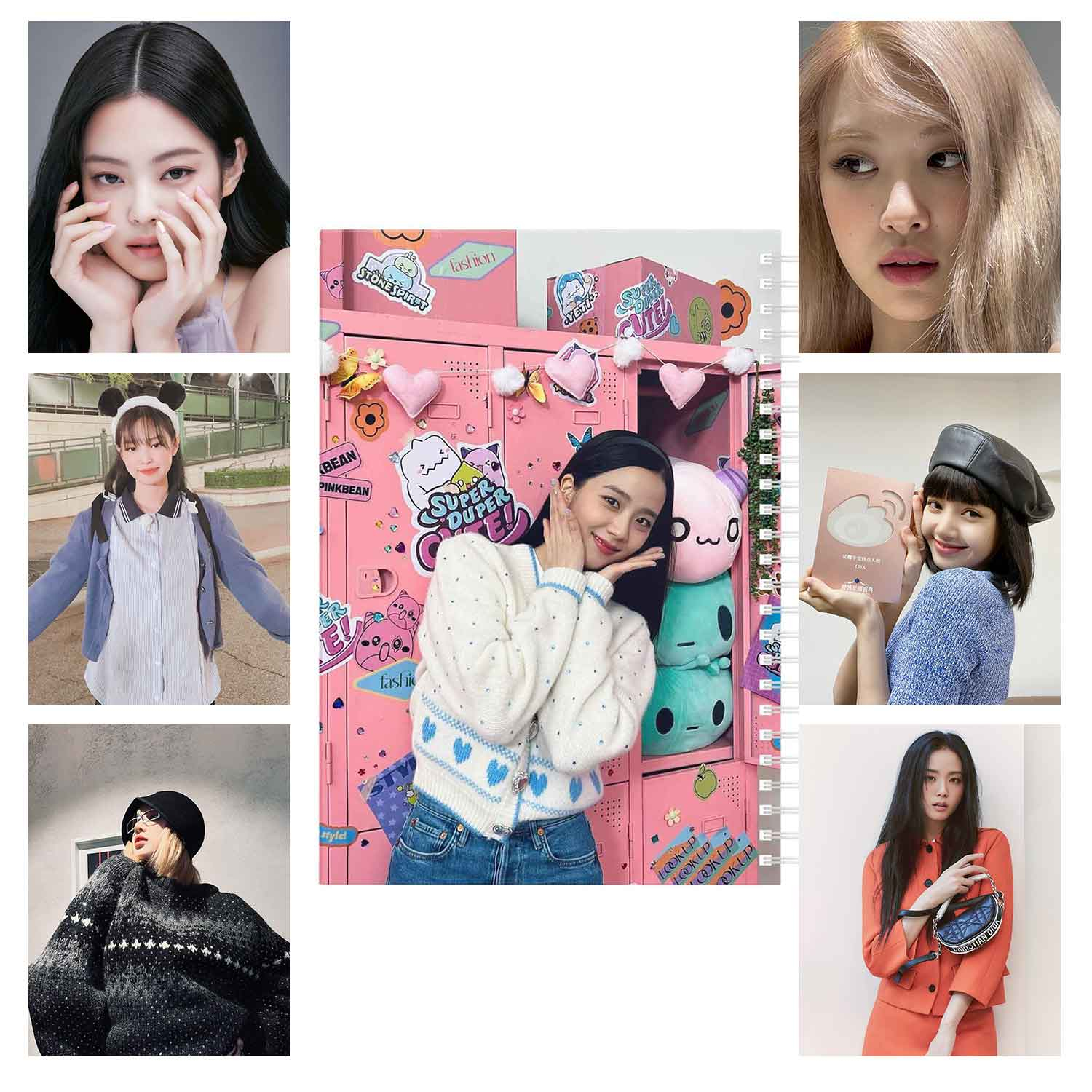 دفتر باژیکان مدل Black Pink کد 20211223 به همراه پوستر مجموعه 6 عددی