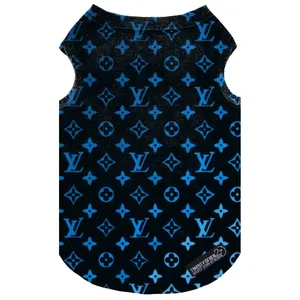 لباس سگ و گربه 27 طرح Louis Vuitton Background Navy کد MH383 سایز M