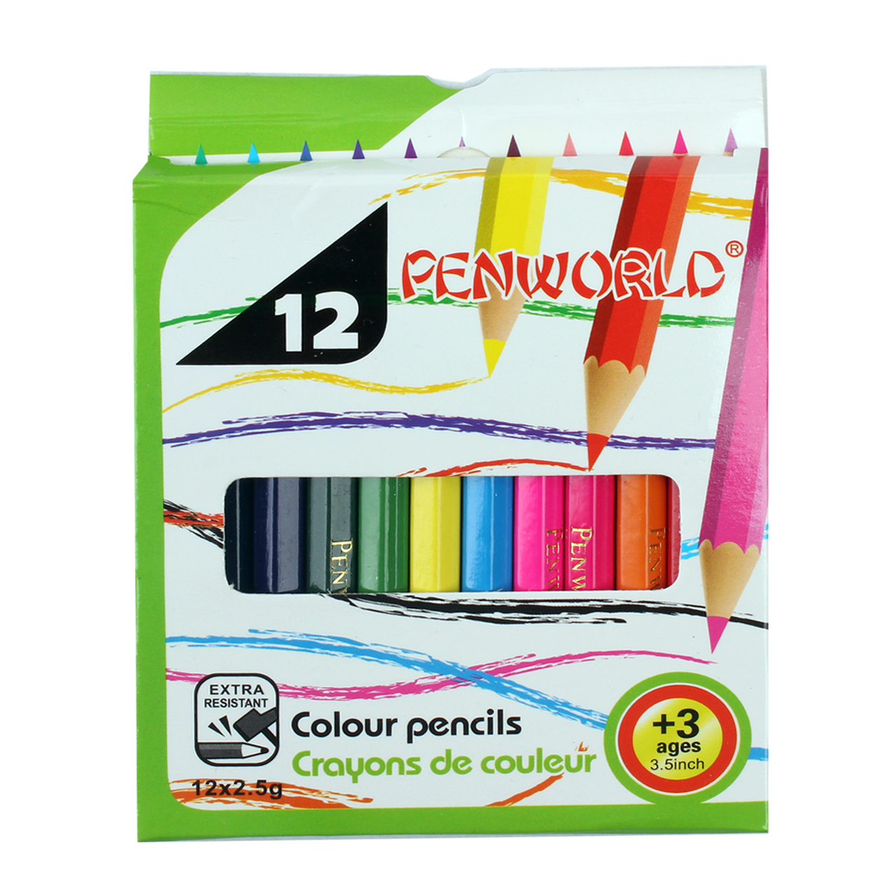 مداد رنگی 12 رنگ پن ورد مدل Conquerable