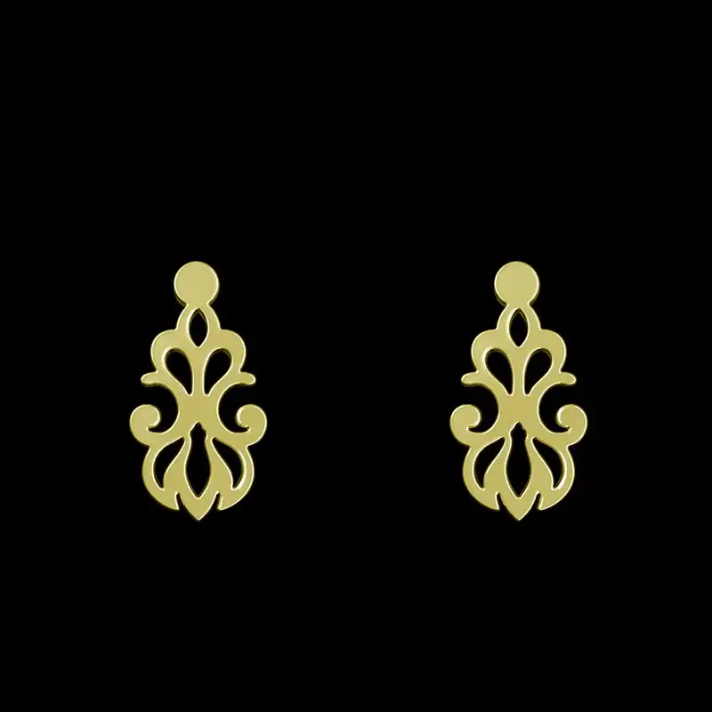 گوشواره طلا 18 عیار زنانه مدوپد مدل هندسی کد GA1-15161