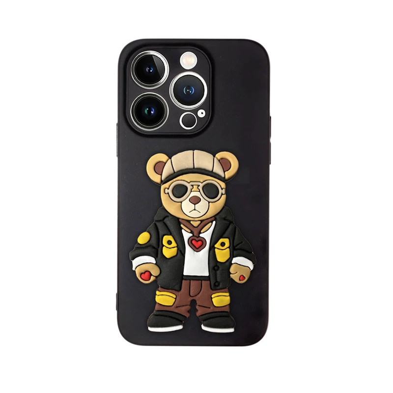 کاور قاب گارد مدل پسرانه طرح خرس مناسب برای گوشی موبایل اپل iPhone 16 pro Max