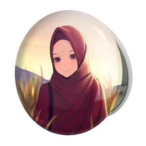 آینه جیبی خندالو طرح دخترانه باحجاب مدل تاشو کد 26013 