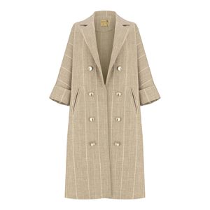 مانتو زنانه السانا مدل سانای کد 226408 رنگ کرم