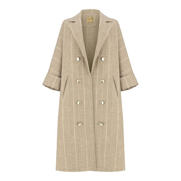 مانتو زنانه السانا مدل سانای کد 226408 رنگ کرم