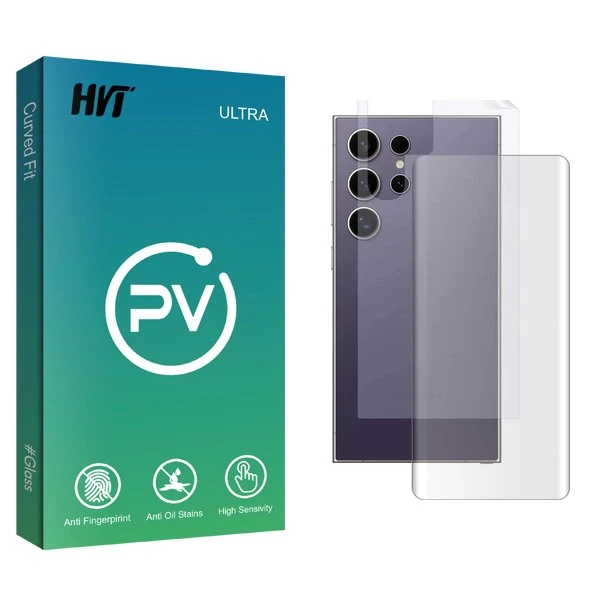 محافظ صفحه نمایش اچ وی تی مدل PV UV مناسب برای گوشی موبایل سامسونگ Galaxy S24 Ultra  به همراه محافظ پشت گوشی