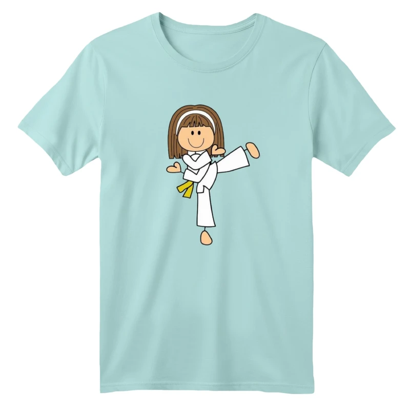 تی شرت آستین کوتاه بچگانه مدل دخترک تکواندو