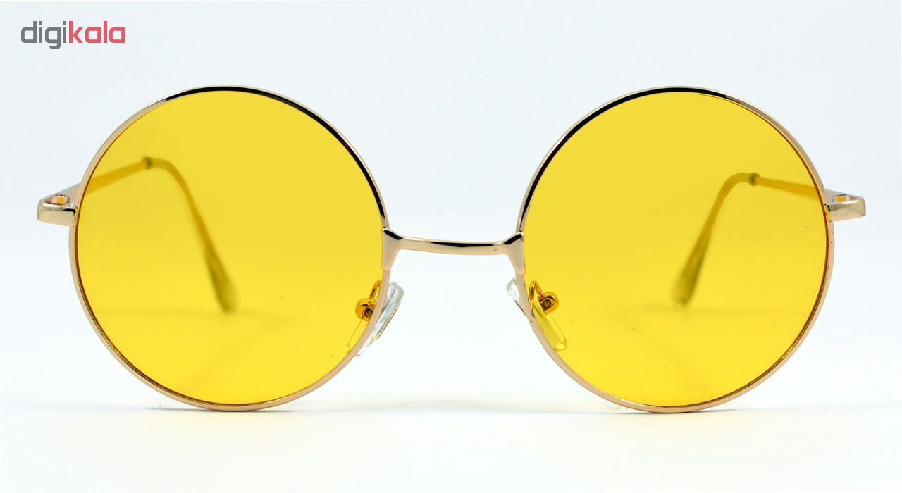 عینک آفتابی مدل Round Metal Yellow -  - 3
