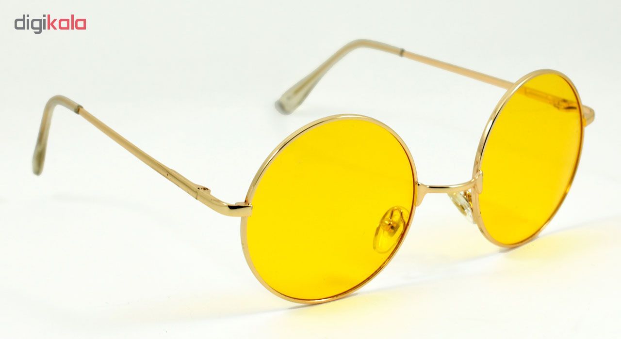 عینک آفتابی مدل Round Metal Yellow -  - 4