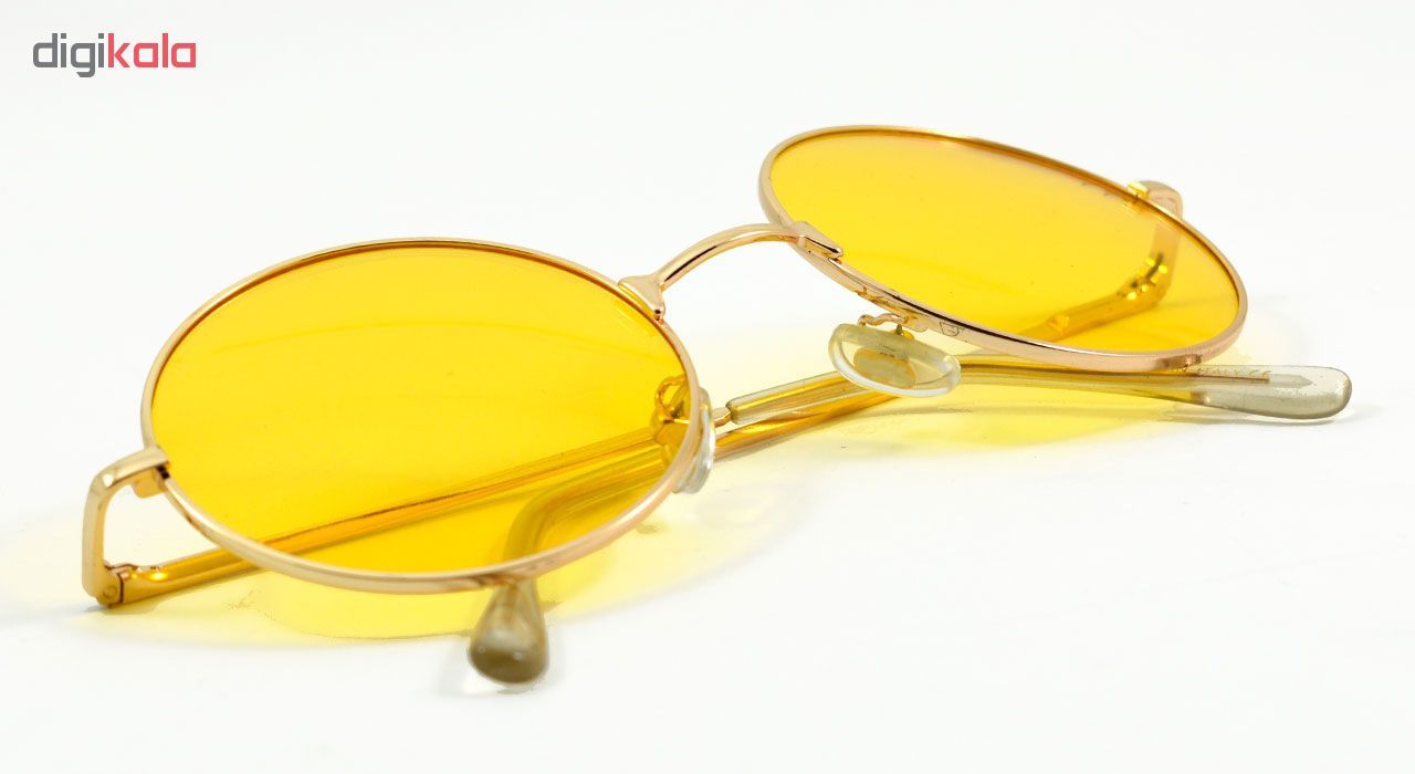عینک آفتابی مدل Round Metal Yellow -  - 9