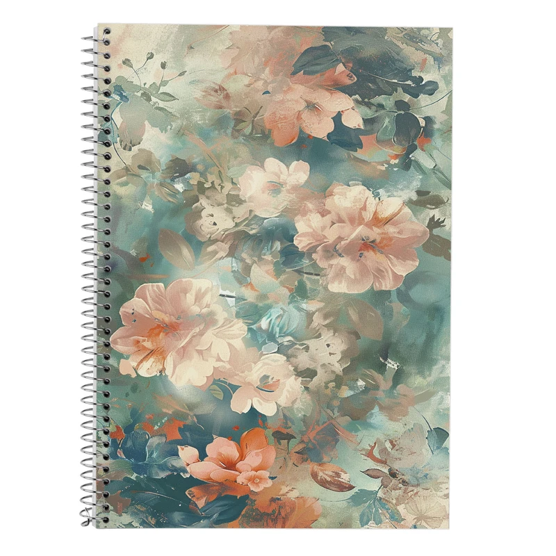 دفتر زبان 50 برگ مدوپد مدل سه خط طرح گل کد DF13377