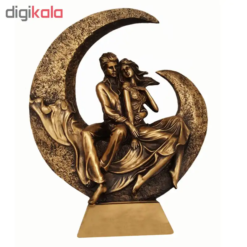 مجسمه لیلپار طرح ماه سوار مدل DKH-7029 به همراه مگنت یخچال پروانه