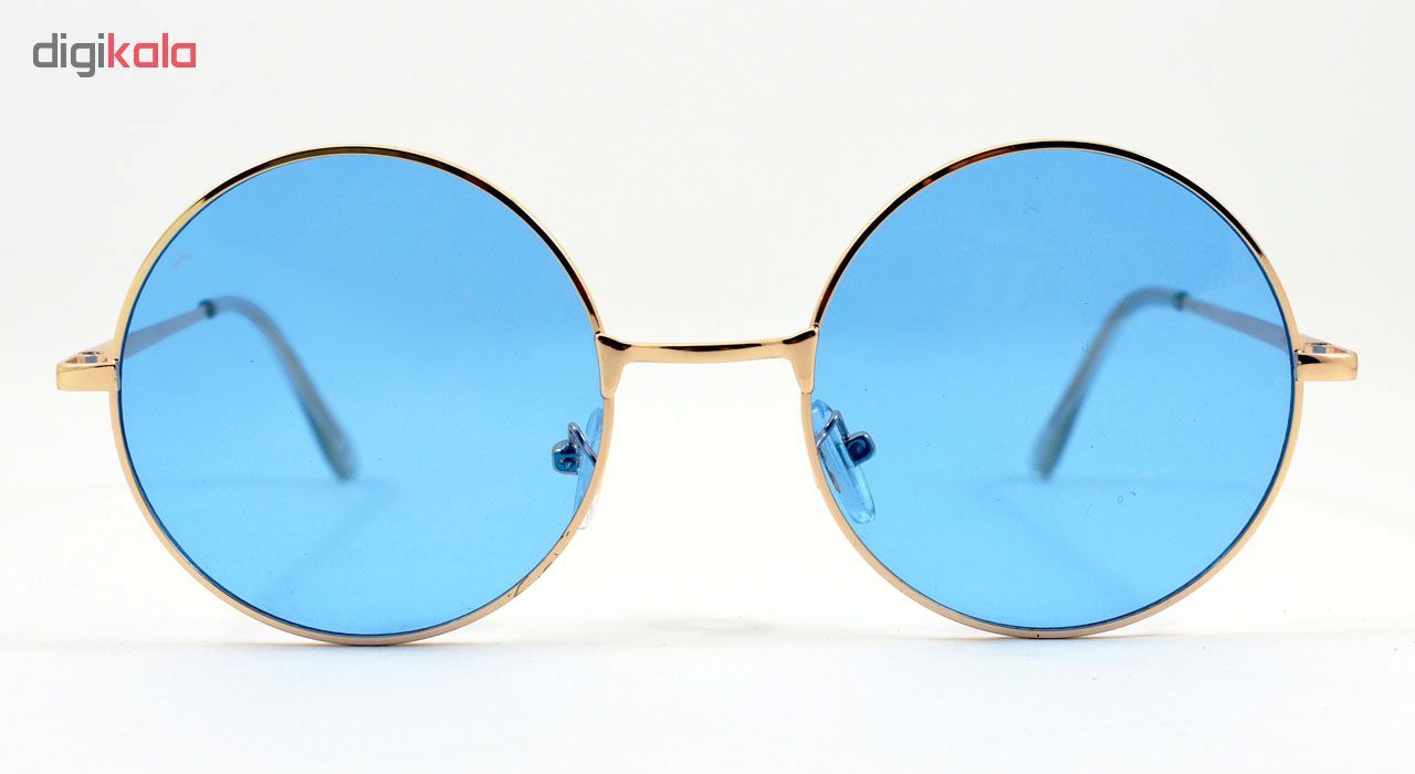 عینک آفتابی مدل Round Metal Blue -  - 3
