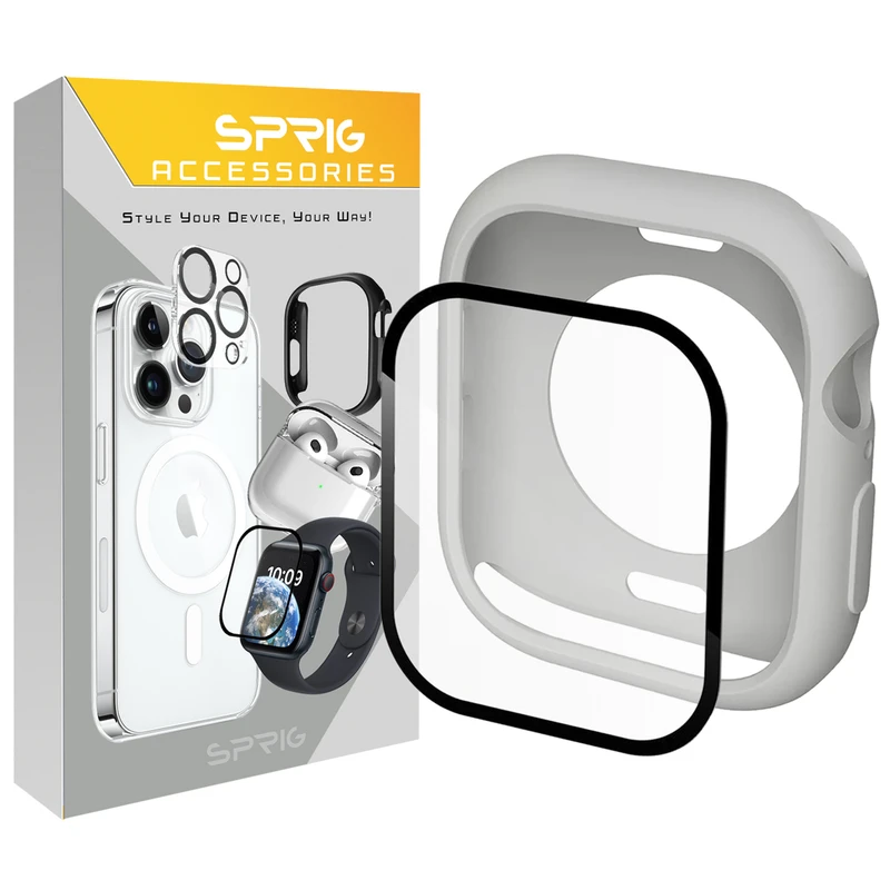 کاور اسپریگ مدل Jelly-Protective GLS مناسب برای اپل واچ Series 10 46mm Aluminum به همراه محافظ صفحه نمایش