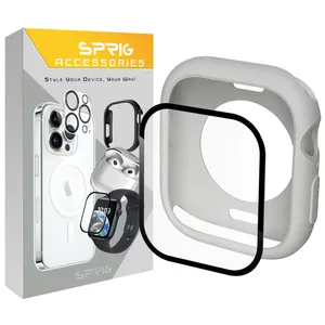 کاور اسپریگ مدل Jelly-Protective GLS مناسب برای اپل واچ Series 10 42mm Aluminum به همراه محافظ صفحه نمایش
