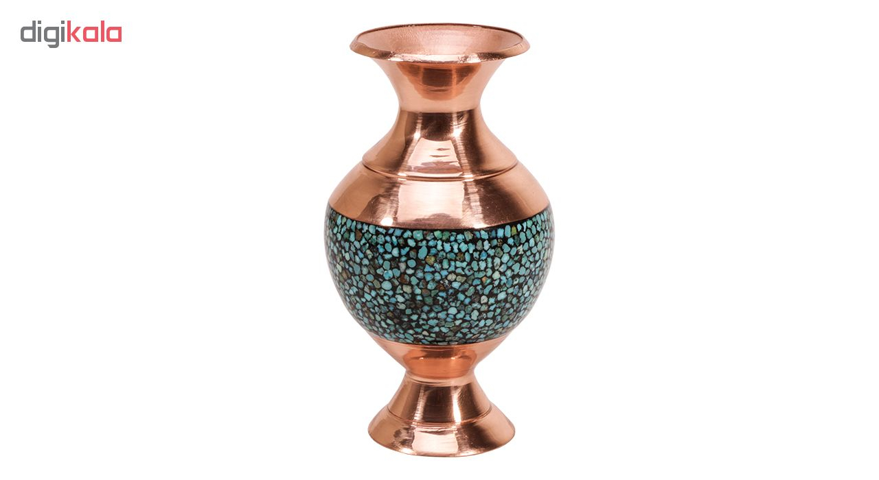 گلدان مسی و فیروزکوب گالری گوهران مدل 125