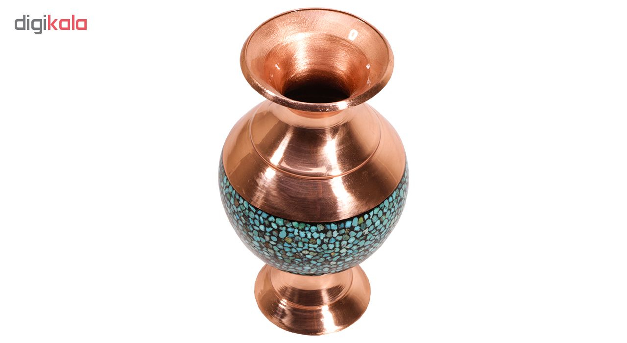 گلدان مسی و فیروزکوب گالری گوهران مدل 125