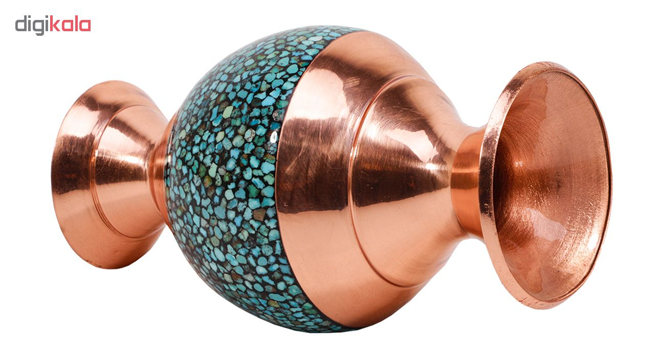 گلدان مسی و فیروزکوب گالری گوهران مدل 125